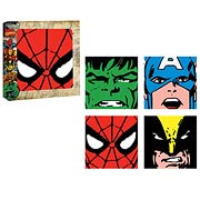 Marvel Heroes Faces Glass Coaster 4-Pack